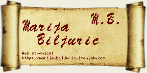 Marija Biljurić vizit kartica